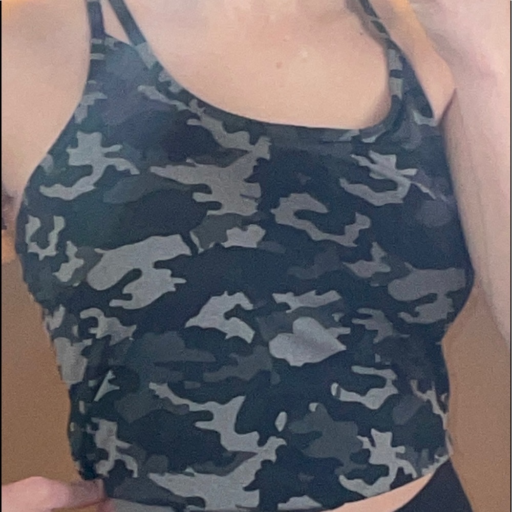 Fabletics crop workout shirt with built in bra